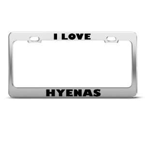 Love Hyenas Hyena Animal Metal license plate frame Tag Holder