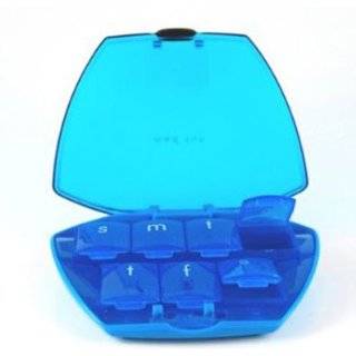 Med Sun Blue or Green 7 Day Pill Organizer with Protective Lid Color 