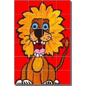 The Roaring Lion by George Nebron   Childrens Lion Ceramic Tile Mural 