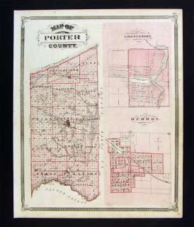 1876 Indiana County Map   Porter & Lake   Hebron Hobart Chesterton 