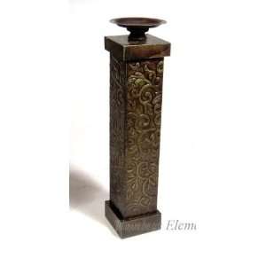  Brass Metal Wood Candlebra Candlestick Holder Decor: Home 