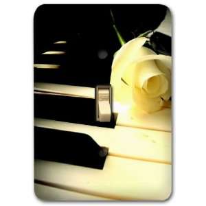  Piano White Rose Music Design Metal Light Switch Plate 