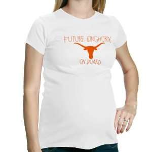 NCAA My U Texas Longhorns Ladies White Maternity T shirt 