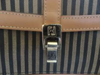 Authentic FENDI Vintage Leather Canvas Monogram Shoulder Bag Cross 