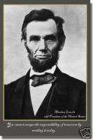 President Abraham Lincoln   MOTIVATIONAL POSTER  