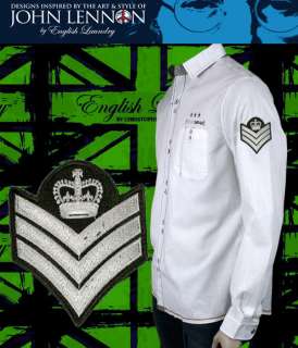 ENGLISH LAUNDRY John Lennon mens Instant Karma military shirt White 