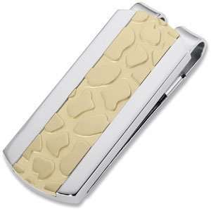   Stainless Steel Rock Pattern Money Clip with Immerse Plating: Jewelry