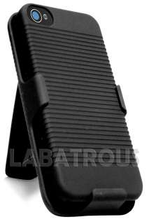 iPhone 4G & 4S TEXTURED BLACK HOLSTER CASE WITH SWIVEL CLIP  