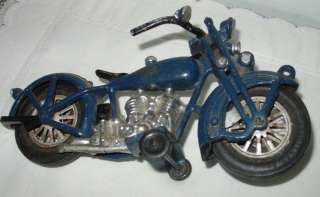 Hubley Large 9 Police Motorcycle & Driver Cast Iron Vintage Antique 