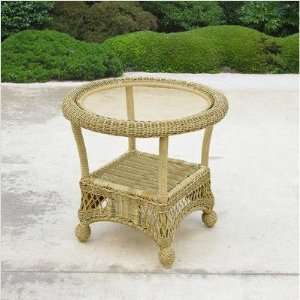   NC497ET  Montego Side Table Finish Seagrass, Table Insert Glass
