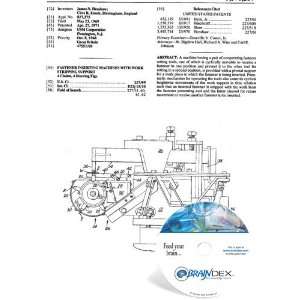  NEW Patent CD for FASTENER INSERTING MACHINES WITH WORK 