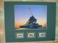 USMC Iwo Jima Monument, 3 US MARINES Postal Stamps  