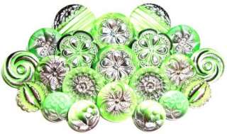   Czech GLASS 13mm 32mm Buttons MIXED Lot SILVER Luster VINTAGE  