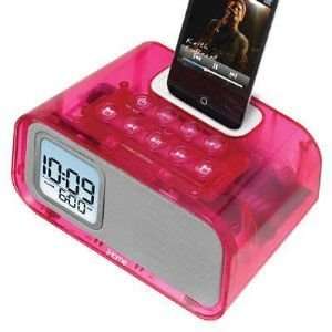  iPod Dual Alarm Trans. Pink: MP3 Players & Accessories