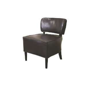  Iren Dark Brown Leather Club Chair: Home & Kitchen