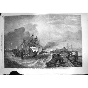  1868 Ship Crew Saved Life Boat Rescue Stormy Sea