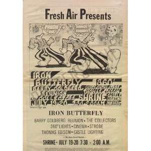  Iron Butterfly Barry Goldberg Concert Poster Ad 1968