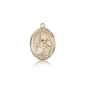  14kt Gold St. Saint Isaiah Medal 3/4 x 1/2 Inches 8258KT 
