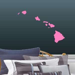  StikEez Pink Large Map of Hawaii Fun Hawaiian Wall Decal 