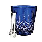WATERFORD LISMORE COBALT ICE BUCKET WITH TONGS #154874 