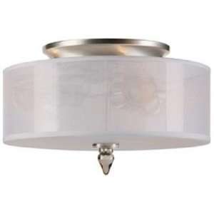  Crystorama Luxo Satin Nickel 14 Wide Ceiling Light: Home 