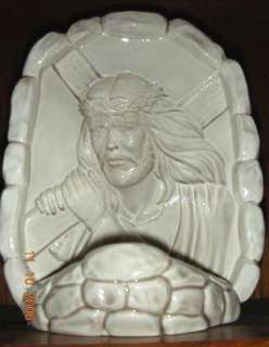 Jesus Bearing Cross Hologram ceramic nightlight  