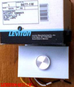 NEW LEVITON 6677 1W Fluorescent Rotary Dimmer Switch  