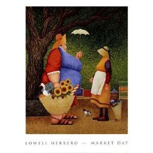 Market Day by Lowell Herrero 18x24:  Kitchen & Dining