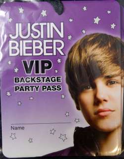 Justin Bieber 4 VIP Backstage Party Pass Necklace Favor  