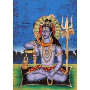 Lord Shiva   Batik Painting On Cotton