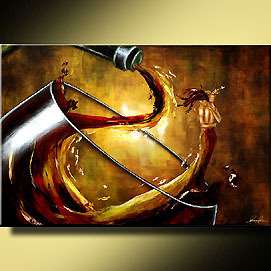 WOMAN MAN LOVE WINE ART GICLEE OF LEANNE LAINE PAINTING  