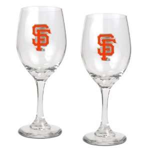   Francisco Giants 2pc Wine Glass Set   Primary Logo