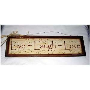  Live Laugh Love Wooden Wall Art Sign Ivy Vine