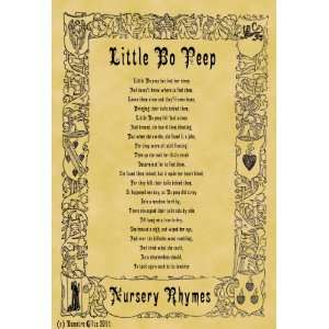   A4 Size Parchment Poster Nursery Rhyme Little Bo Peep: Home & Kitchen