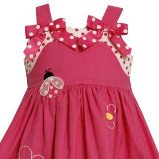   Jean sz 2T 3T 4T Pink Dot LADYBUG Dress Birthday Summer Clothes  