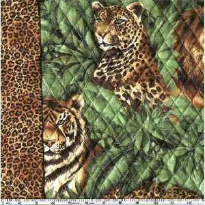   Quilted Fabric Jungle Fever Green By The Yard: Arts, Crafts & Sewing