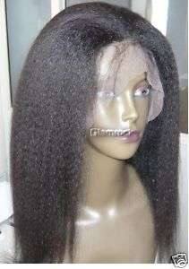 Lace Front 100% Indian Remy Wig Kinky Straight 14  