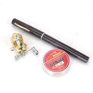 Mini Pen Shape Size Fishing Rod Pole Reel Fishing Line  
