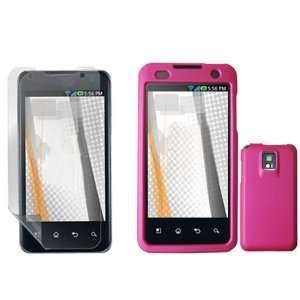 iNcido Brand LG G2x/Optimus 2x Combo Rubber Rose Pink Protective Case 