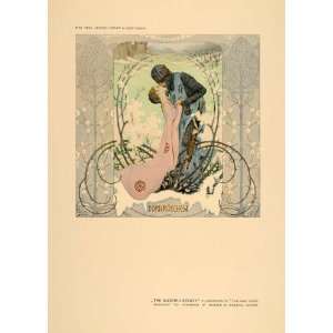   Beauty Kiss Heinrich Lefler   Original Color Print