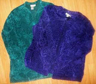 Lot of 2 Coldwater Creek Textured Travel Knit Jackets/Tops Size 1X 