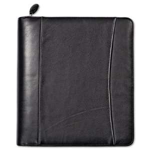  Nappa Leather Ring Bound Organizer with Zipper   8 1/2 x 