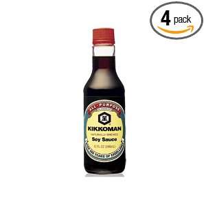 Kikkoman Soy Sauce, 10 Ounce Bottle (Pack of 4)  Grocery 
