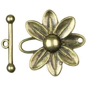  Existence Metal Findings 2/Pkg Flower Toggle/Antique Gold 