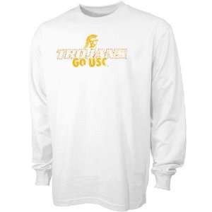 USC Trojans Youth White Go USC Long Sleeve T shirt  Sports 