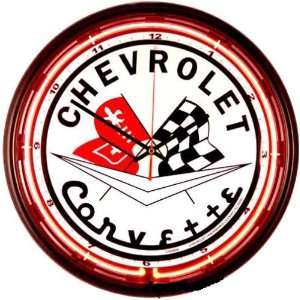 16 Chevy Corvette Flags Neon Clock SS 16064:  Home 