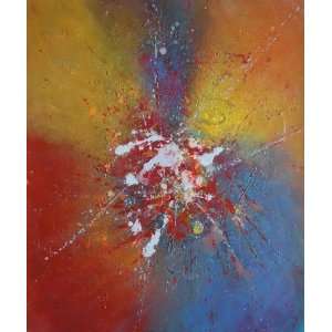  Abstract Colorful Splatters & Spots Oil Painting 24 x 20 