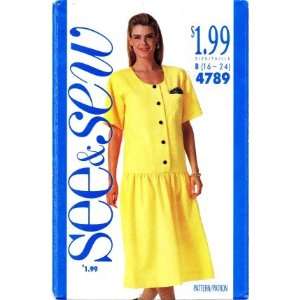   Pattern Misses Dropped Waist Dress Size 16   24 Arts, Crafts & Sewing