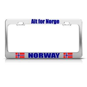 Everything For Norway Country license plate frame Stainless Metal Tag 