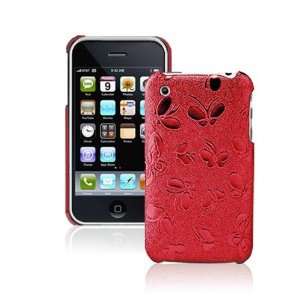  Butterfly Case with Screen Protector for iPhone 3G/3GS Red 